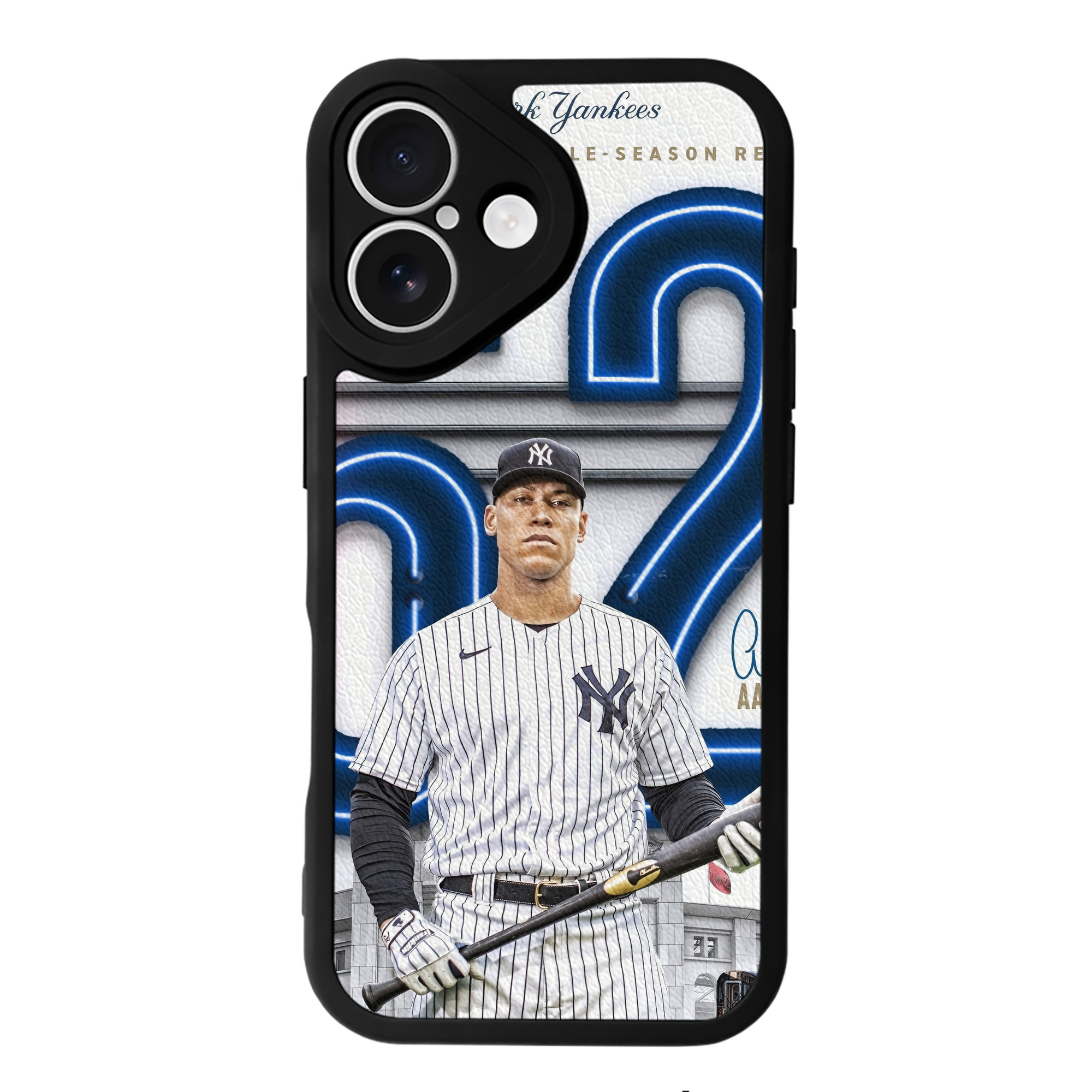 Aaron Judge AL Single Season 62  Home Run Record IPhone 16 Silicone Leather Case – UV Print, Lambskin Texture – Perfect Fit, Wireless Charging Compatible, Scratch Resistant, Precise Cutouts – Stylish Protection For IPhone 16